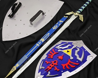 Zelda Hylian Shield & Master Sword Replica Set – Detailed Cosplay Prop