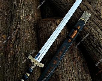 Handmade Anglo-Saxon Sword: Medieval Steel Display Prop, Viking Cosplay