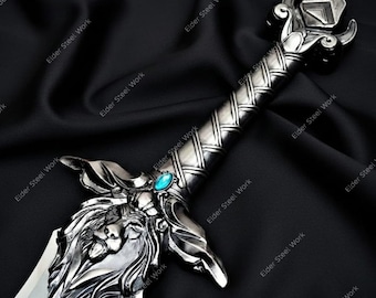 Handmade WoW Royal Guard Sword Replica – Anduin Lothar Lion Head Prop
