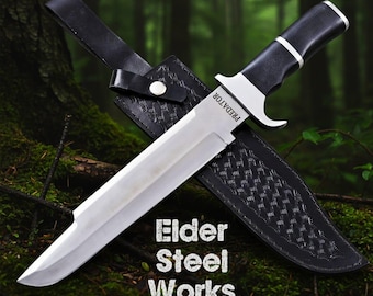 Handmade Predator Movie Knife Replica | Stainless Steel, Leather Sheath