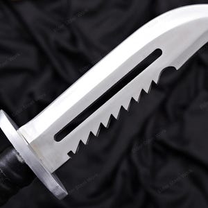 Handmade survival-style knife prop with black handle for cosplay gifts