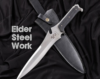 Krauser Knife Replica: Resident Evil 4, Carbon Steel Blade, Micarta Handle With Leather Sheath.