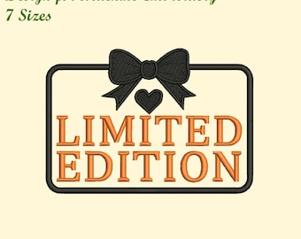 Limited Edition Embroidery Patch Design, Coquette Heart Limited Edition Embroidery Design for Machine Embroidery, 7 SIZES