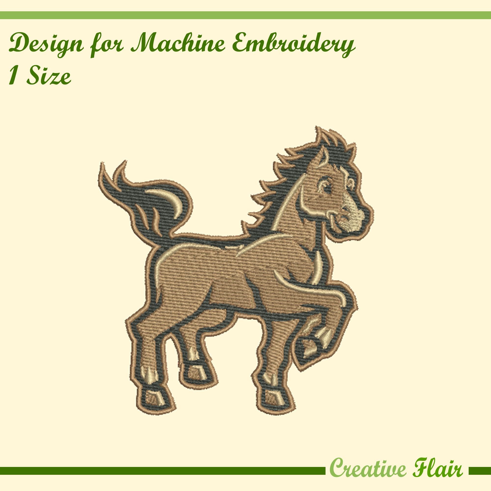 Horse Embroidery Design for Machine Embroidery for 4x4 inches Hoop