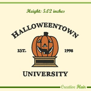 Halloween Town University  Embroidery Design for Machine Embroidery, 1 Size for a 5x7 inches hoop