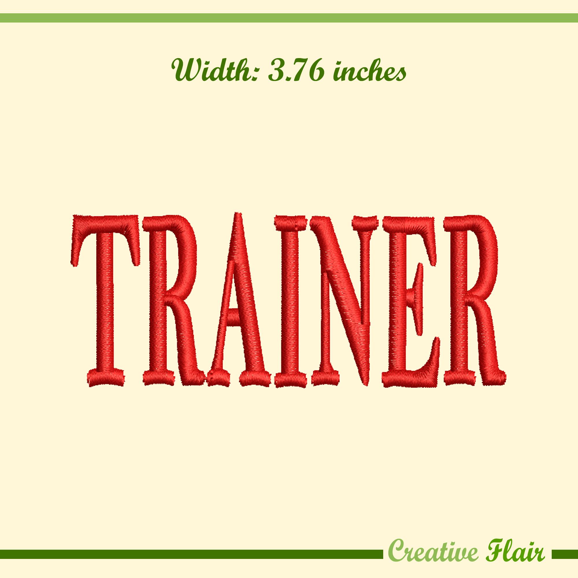 Trainer Hat Logo Embroidery Design for Machine Embroidery, SIZE