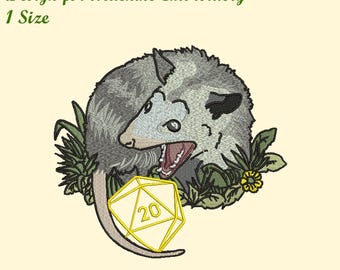 Motif de broderie Possum hurlant pour broderie machine