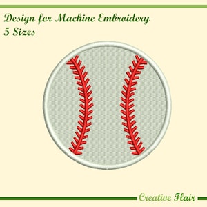 Baseball Embroidery Design for Machine Embroidery, 5 SIZES