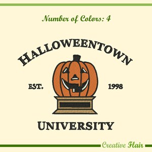 Halloween Town University  Embroidery Design for Machine Embroidery, 1 Size for a 5x7 inches hoop