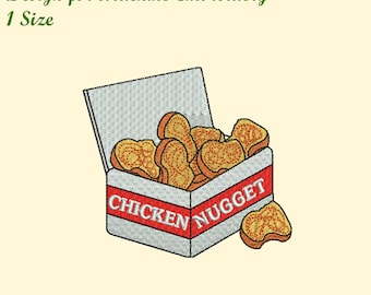 Chicken Nuggets Box Embroidery Design for Machine Embroidery