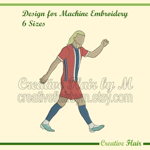 Norway Football Player Embroidery Design, Norwegian Viking for Machine Embroidery, 6 SIZES