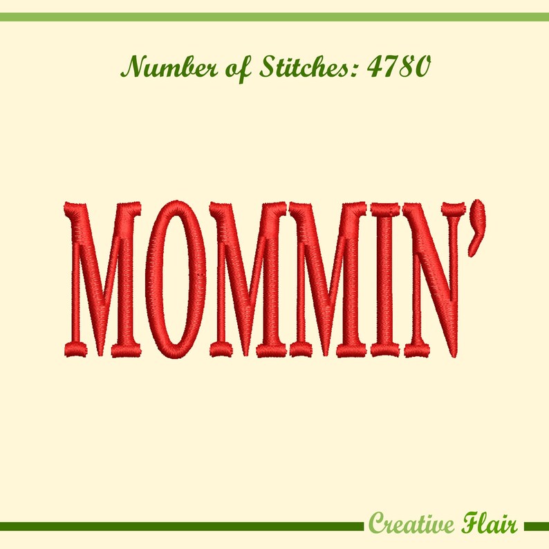 MOMMIN' Hat Logo, Mommin' Hat Embroidery Design for Machine Embroidery ...