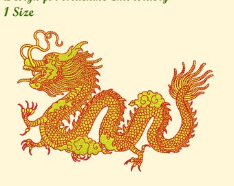 Chinese Dragon Embroidery Design for Machine Embroidery