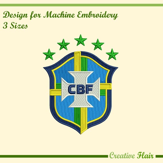 Brazil Football Logo Embroidery Design for Machine Embroidery (3 Sizes)