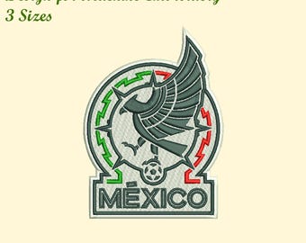 Mexican Football Logo, Mexico Football Logo, Mexican Soccer Ball Logo Embroidery Design for Machine Embroidery, 3 SIZES