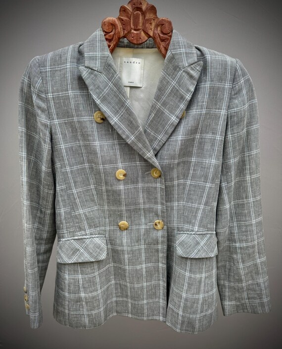 Double-Breasted Checked Blazer - image 1