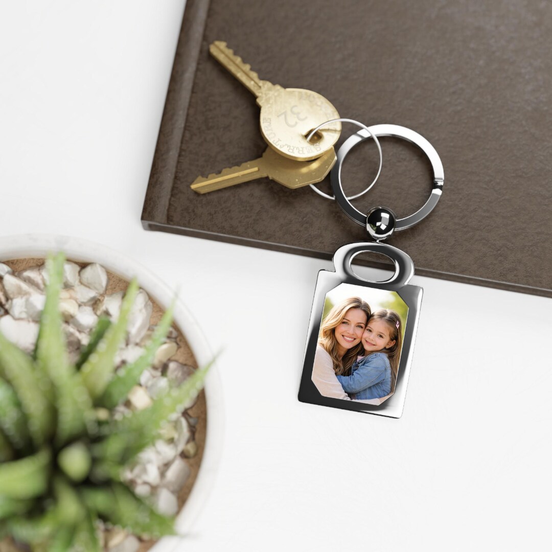 Rectangular Engraved Key Rings Personalized Photo Rectangle Keyring, Engraved Zinc Alloy Memorial ...