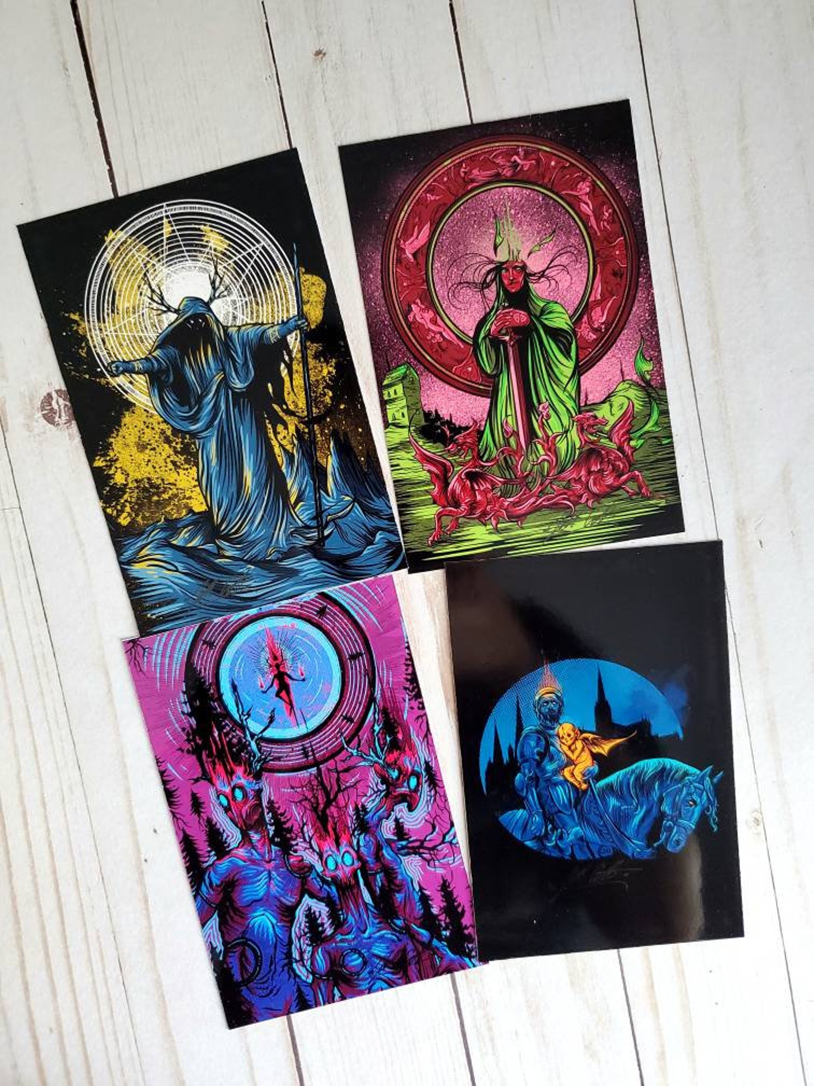 Fantasy Art Print Set Small Free Shipping Four Prints Free Etsy