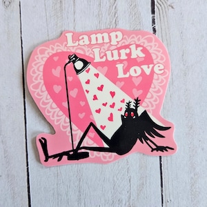 Valentine Mothman Lamp Lurk Love Heart Cryptid Buddy Sticker Fantasy Sticker Cryptozoology Valentine's Day Weird Cottagecore Cryptidzoology