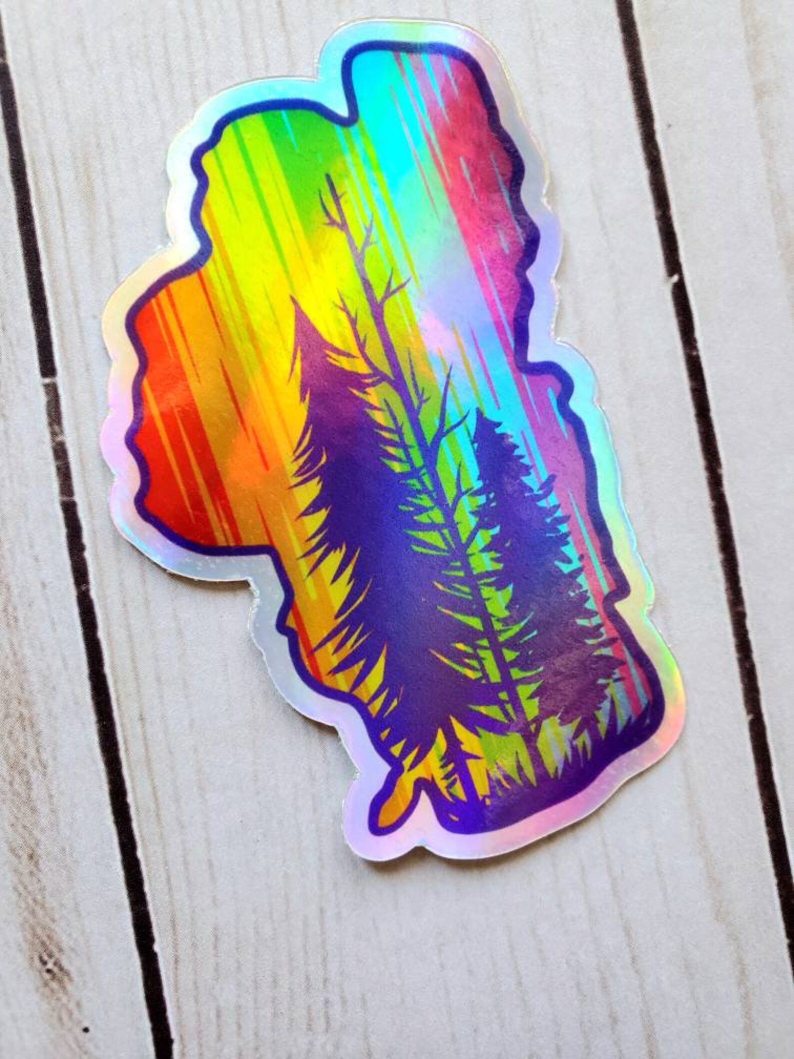 Holographic Lake Tahoe LGBTQ Pride Sticker Free Shipping Etsy