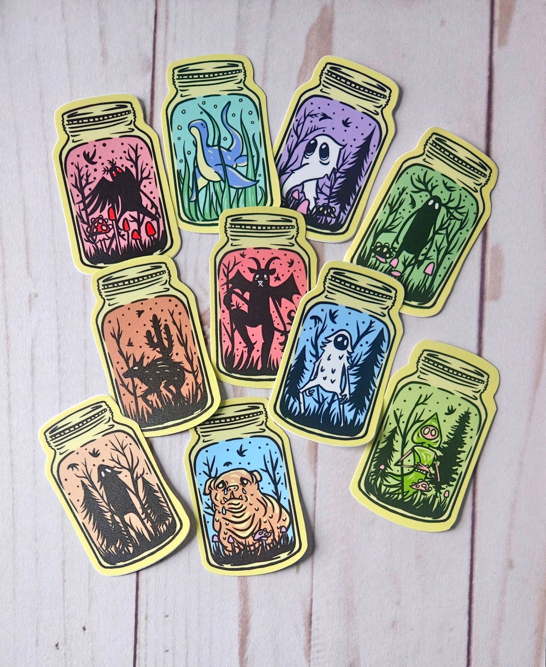 Complete Cryptid Buddy Sticker Pack Fantasy Mothman Sasquatch Bigfoot ...
