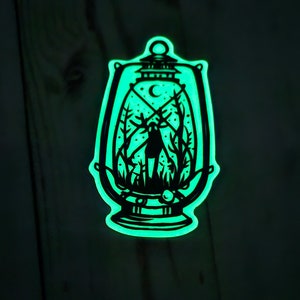 Glow In The Dark Lantern Forest Guardian Cryptid Buddy Sticker Pack Fantasy Sticker Mushroom Cottagecore Cryptozoology Cryptidcore Cute Art