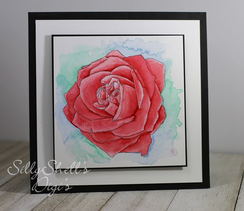 Watercolor rose image 1