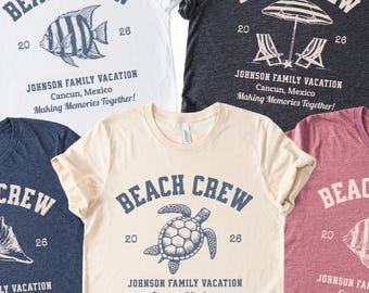 Camisetas de vacaciones familiares, camisetas de vacaciones en la playa