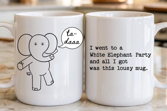 White Elephant Party Mug, Funny Mug for Coworker