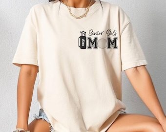 Custom Senior Golf Mom T-Shirt: Comfort Colors Varsity Tee