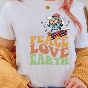 Peace Love Earth T-Shirt, Love Earth Day Shirt, Ecology, Activist, Climate Planet T-Shirt, Environmental Gifts, Climate Change Shirt