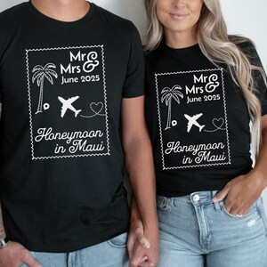 Custom Mr and Mrs Honeymoon Shirts, Matching Couples Honeymoon Vacation Tees, Just Married Shirt, Hubby Wifey Shirt, His and Hers Shirts