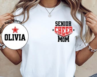 Custom Senior Cheer Mom T-Shirt: Personalized Cheerleader Team Shirt