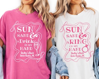 Custom Bachelorette Party Comfort Colors Shirt: Beach Bach Bride Squad Tee