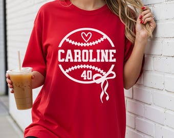 Custom Softball Mom Comfort Colors T-Shirt: Personalized Name & Number