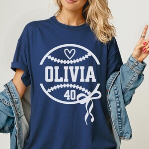 Custom Softball Mom T-Shirt, Softball Name and Number Tee, Gift for Softball Moms, Game Day Shirt, Softball Life Tee, Varsity Softball Mom