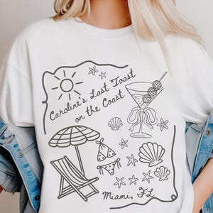 Coastal Bachelorette Shirt, Last Toast Bach Party Shirt, Beach Bach Tee, Custom Coastal Fisherman Aesthetic Bridal Party Comfort Colors Tees