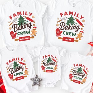 Personlig familjebakningsteam-tröja, anpassade högtidsbaknings-t-shirts