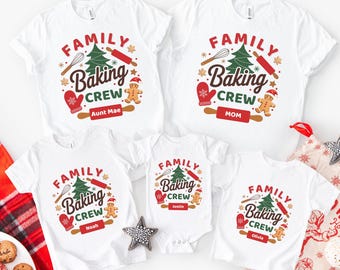 Personalized Family Baking Crew Shirt, Custom Holiday Baking T-Shirts