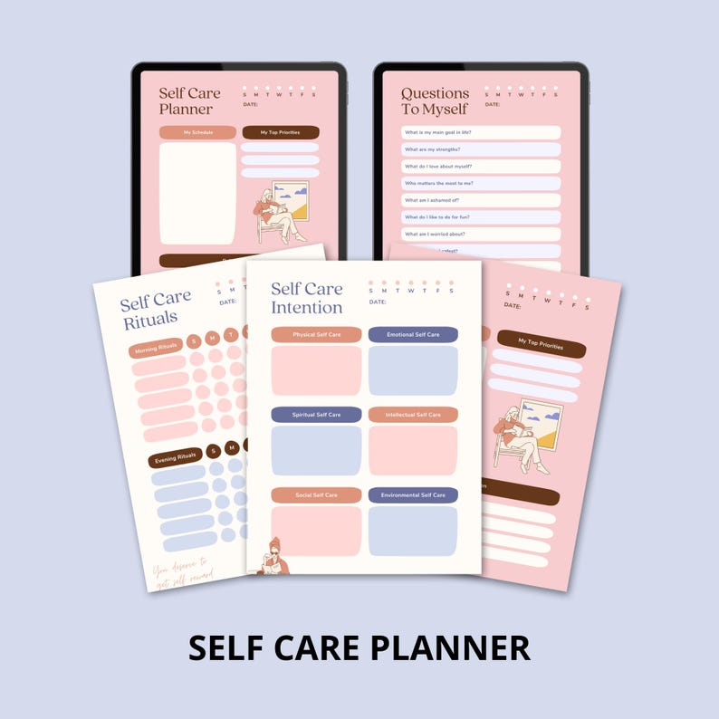 Self Care Planner Printable | Wellness & Mental Health Journal, Daily ...