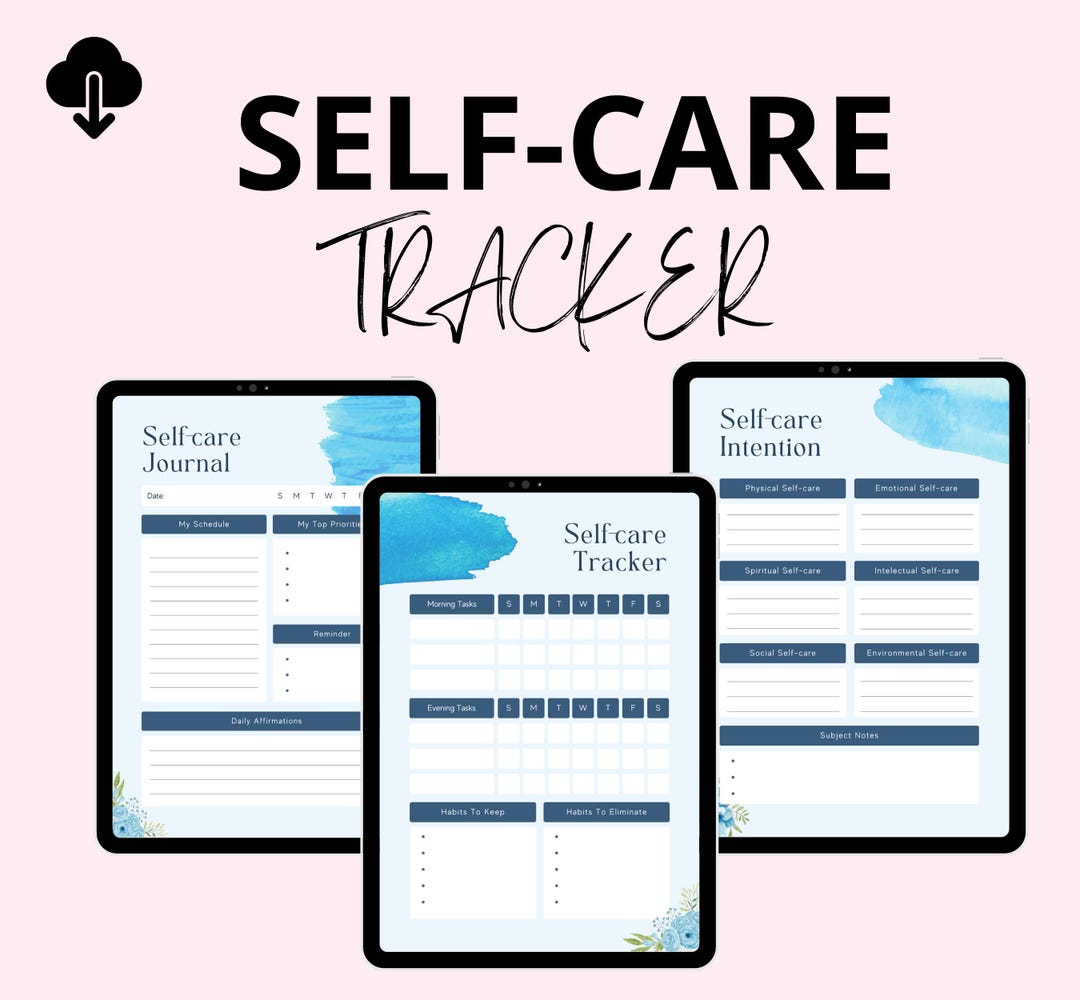 Self Care Tracker Printable | Digital Self-care Journal & Planner ...