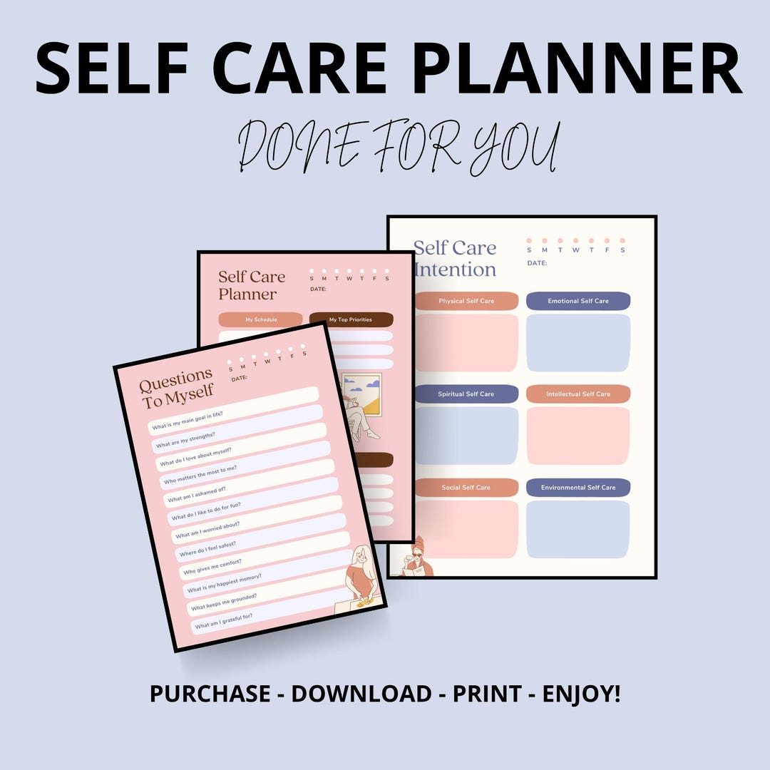 Self Care Planner Printable | Wellness & Mental Health Journal, Daily ...