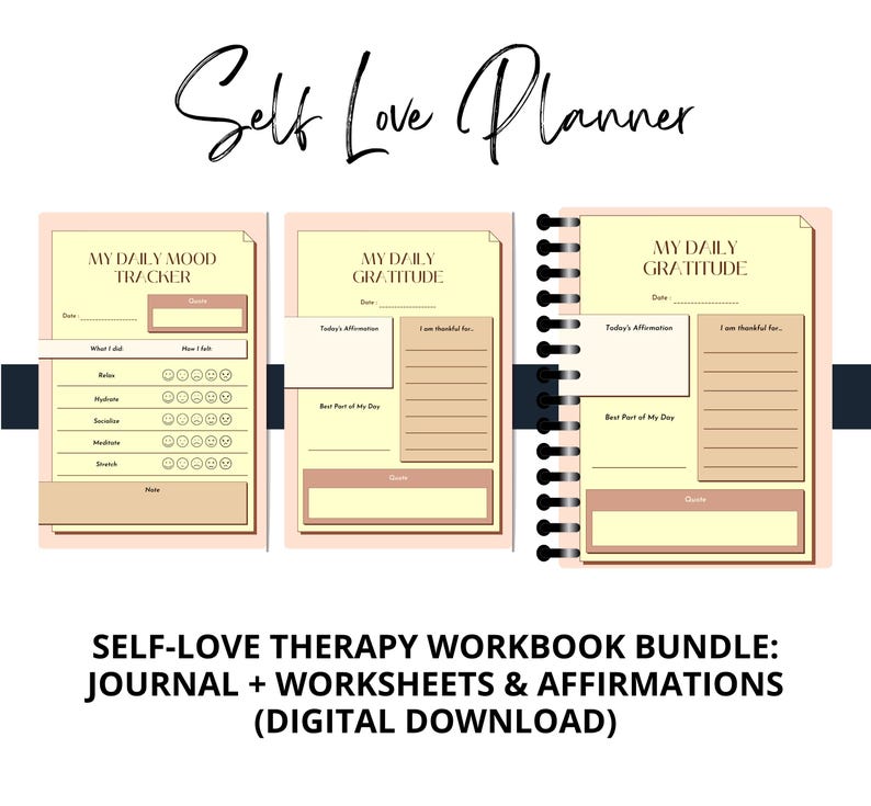 Self Love Planner Printable | Daily Journal + Affirmations | Gratitude ...