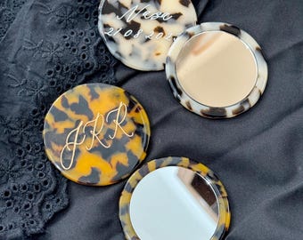 Engraved Compact Mirror, Personalized Engraved Mirror, Custome Engraved Name Mirror