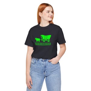 You Have Died of Oligarchy Oregon Trail TShirts Parody TShirts Funny Vintage Game Humorous Anti Trump Elon Musk Dark Grey Tees Green Bull and Wagon Resist