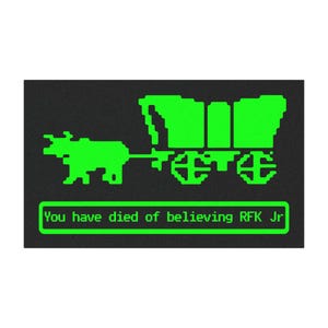 You Have Died Believing RFK Jr Oregon Trail Car Magnets Parody Funny Vintage Game Humorous Anti Trump Anti RFK Jr Resist