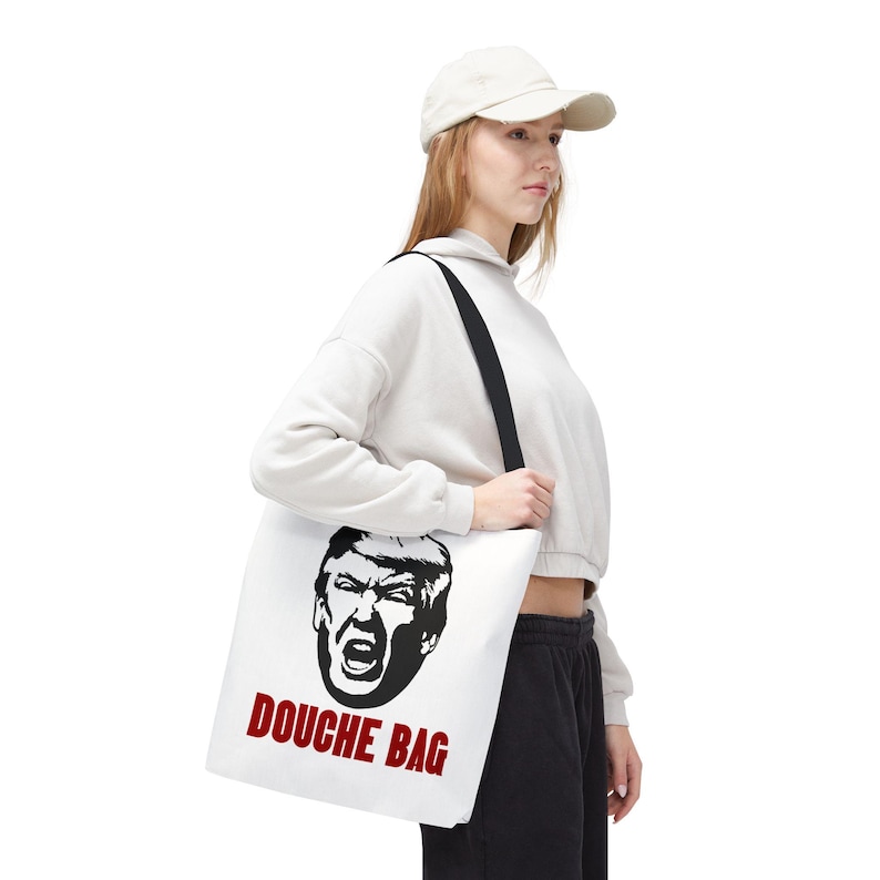 Donald Trump Douche Bag Funny Tote Bags Anti Trump Anti MAGA Humorous ...
