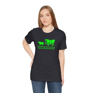 You Have Died of Oligarchy Oregon Trail TShirts Parody TShirts Funny Vintage Game Humorous Anti Trump Elon Musk Dark Grey Tees Green Bull and Wagon Resist