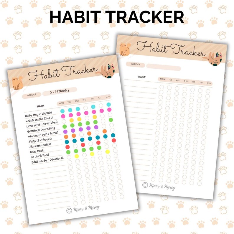 Habit Tracker Bundle | Printable PDF | Daily, Weekly, Monthly Habit ...