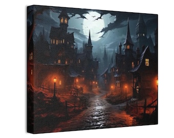 Gothic Dreams Wall Art | Dark Aesthetic Landscape Canvas Print | Mysterious Gothic Decor | Gift for Dark Academia and Art Lovers
